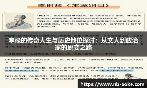 李禄的传奇人生与历史地位探讨：从文人到政治家的蜕变之路